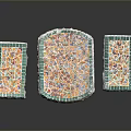 Outdoor Stools With Colorful Mosaic Tile Tops Stone Carved Bases And Matching Table
