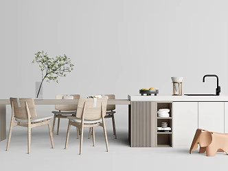 Modern Dining Table and Chair Combination Simple Dining Table and Chair Combination 3d model