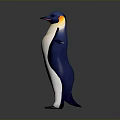 Penguin Plush Toy With Blue Head Yellow Chest And Open Wings Standing
