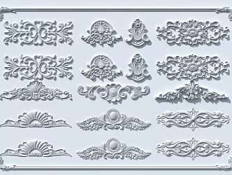European-style carved plaster 3d model