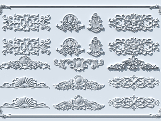 European-style carved plaster 3d model