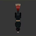 Block Built Black Dog Model With Red Tail White Nose And Paws
