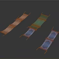 Colorful Folding Chairs Furniture With Pink Green Blue Fabric And Wooden Frames