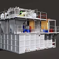 Industrial Structural Components With Metal Framework Platforms Railings And Equipment