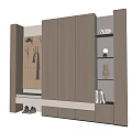Modern Multi functional Shoe Cabinet With Storage Shelves Hanging Area And Wooden Bench