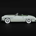 Classic Light Green Open Top Convertible Car With White Wheels And Sleek Design
