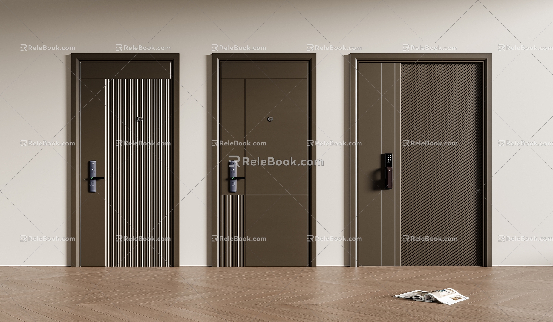 Modern entry door security door 3d model