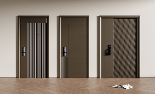 Modern entry door security door 3d model