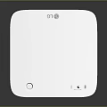 Sleek White And Brown Projector For Monitoring With Lens On Smooth Surface Reflection