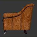 Elegant Orange Armchair With Velvet Upholstery Button Tufted Design And Wooden Legs