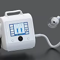 Modern White Portable Medical Device With Display Screen Control Buttons And Flexible Hose