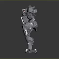 Game Movie Character Grey Armored Mechanical Robot With Standing Pose Design