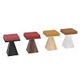Modern Minimalist Solid Walnut Wood Single Chair With Comfortable Bright Red Fabric Padded Seat