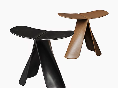 Modern Cross Shaped Side Table with Sleek Design in Black and Brown 3d model
