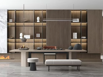 Minimalist Modern Light Luxury Tea Room Door Wall Cabinet 3d model