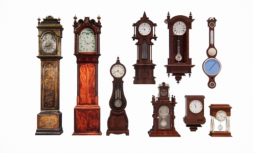 European Classical Floor Clock Vertical Pendulum Clock 3d model