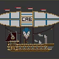 Creative Lego Airship Model With CAB Sign Flags And Decorative Base