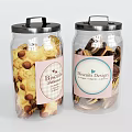 Ceramic Storage Jars With Biscuits And Design Labels For Kitchen Storage 3d model