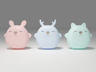 Cute Rabbit Deer Cat Shaped Pink Blue Light Green Portable Digital Gadgets for Mobile Phones 3d model