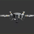 Futuristic White Drone With Yellow Stripes Two Large Rotors Advanced Design Model 634CS
