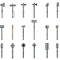 Modern mace cold weapon Thor's hammer weapon toy weapon ancient weapon 3d model