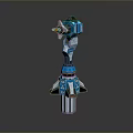 Blue Mechanical Sci Fi Weapon With Futuristic 3D Model Design Structure Gadget 3d model