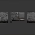Industrial Metal Equipment Units With Control Panels And Electronic Components