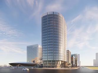 modern hotel building office building commercial complex 3d model