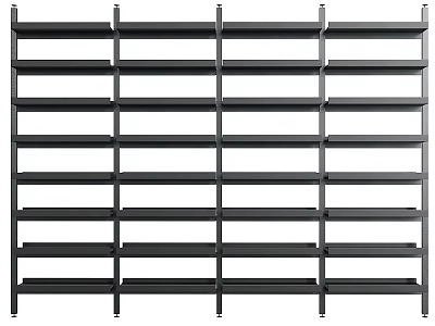 Black Metal Display Shelving Units With Multiple Layers For Commercial Storage And 3d model