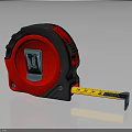 Red And Black Retractable Tape Measure Hardware Tool For Accurate Measuring 3d model
