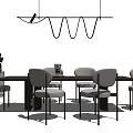 Modern Dining Table and Chair Combination Dining Table and Chair 3d model