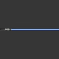 Blue Glowing Lightsaber Weapon With Metallic Hilt And Reflective Blade On Black Background