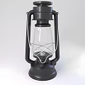 Classic Black Metal Candle Lantern With Transparent Glass Shade And Handle
