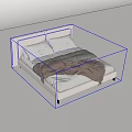 Modern White Double Bed with Sleek Headboard and Cozy Blanket in Minimalist Design