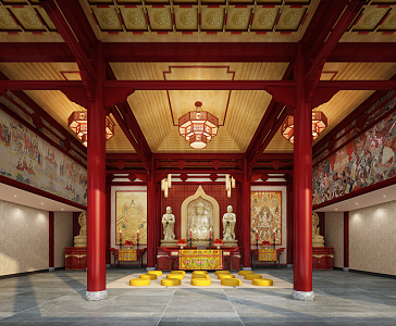 Chinese Buddhist Temple Poetry Temple 3d model