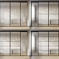 Modern Sliding Doors With Glass Panels And Metal Frames For Interior Space
