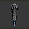 Futuristic Sci Fi Gun Design With Blue Glowing Accents And Sharp Details