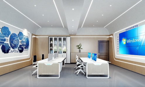 modern public office area office 3d model