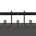 Electric Vehicle Charging Station With Multiple Charging Piles And Canopy Structure 3d model