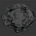 Black Wooden Stone Decorative Object With Irregular Texture And Layered Natural Shape