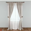 Beige Pleated Curtains With Tiebacks And Sheer Inner Layer For Elegant Home Decor