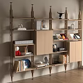 Cassina modern bookshelf decoration bookshelf bookcase books book decoration combination 3d model
