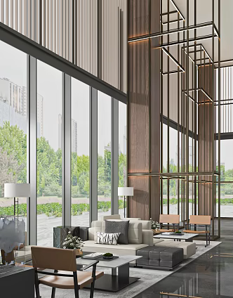 Modern reception area Sales office Negotiation area 3d model