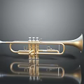 Golden Brass Trumpet As Daily Household Item With Reflective Surface And Sleek Design