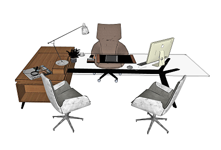 Modern office desk and chair desk manager desk manager desk 3d model