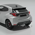 Silver Sleek Sporty Hatchback Car Featuring Black Roof Black Wheels And Modern Front Design