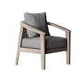 New Chinese Style Single Sofa Single Chair 3d model