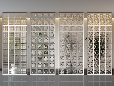 Glass brick partition 3d model