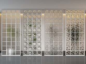 Glass brick partition 3d model