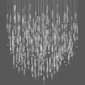 Elegant Crystal Chandelier With Hanging Glass Beads And Warm Sparkling Light